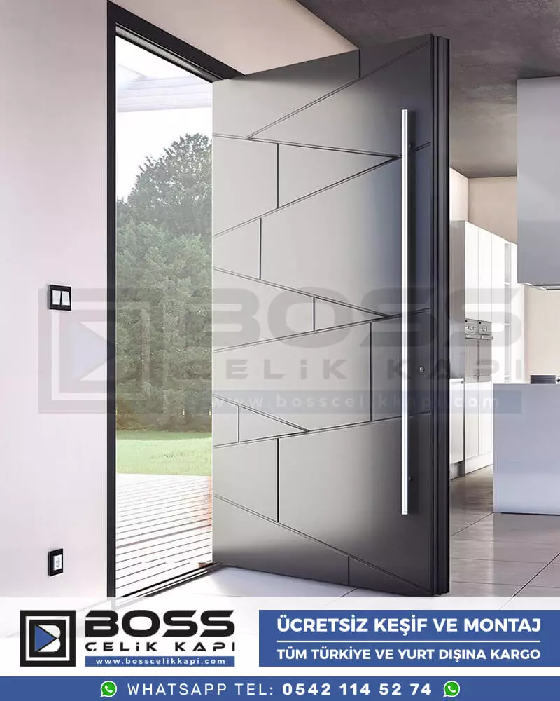 026 Boss Çelik Kapı Kompozit Villa Kapısı Modelleri İndirimli Villa Kapısı Fiyatları Villa Giriş Kapısı 1