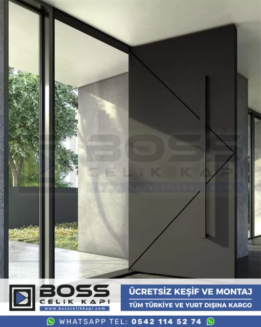 057 Kompozit Villa Kapısı Modelleri Boss Çelik Kapı Villa Giriş Kapısı Modern