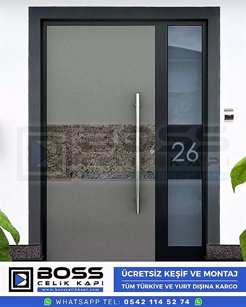 080 Boss Çelik Kapı Haustür, Haustürmodelle, haustüren, Preise für Haustüren, Haustüren Composite, Haustüre Villa, Villa Türmodelle, Haustür Stahl,