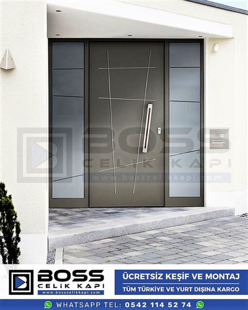 Kompozit Villa Kapısı Modelleri Dış Etkenlere Dayanıklı Çelik Kapı Villa Kapıları Boss Çelik Kapı 1
