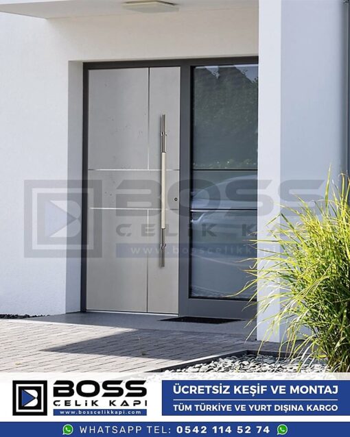 Kompozit Villa Kapısı Modelleri Dış Etkenlere Dayanıklı Çelik Kapı Villa Kapıları Boss Çelik Kapı 10