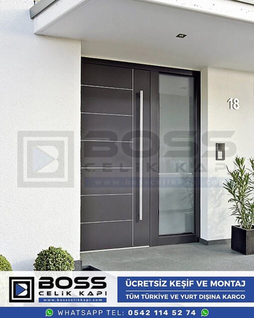 Kompozit Villa Kapısı Modelleri Dış Etkenlere Dayanıklı Çelik Kapı Villa Kapıları Boss Çelik Kapı 11