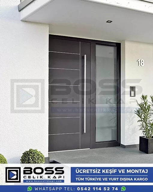 Kompozit Villa Kapısı Modelleri Dış Etkenlere Dayanıklı Çelik Kapı Villa Kapıları Boss Çelik Kapı 11