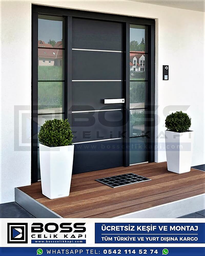 Kompozit Villa Kapısı Modelleri Dış Etkenlere Dayanıklı Çelik Kapı Villa Kapıları Boss Çelik Kapı 14