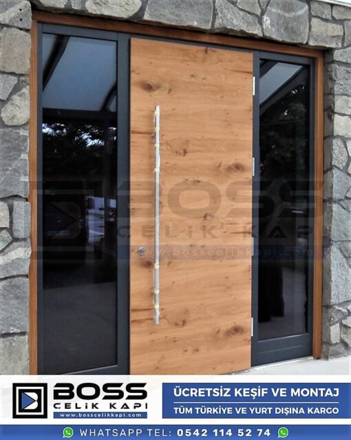 Kompozit Villa Kapısı Modelleri Dış Etkenlere Dayanıklı Çelik Kapı Villa Kapıları Boss Çelik Kapı 16