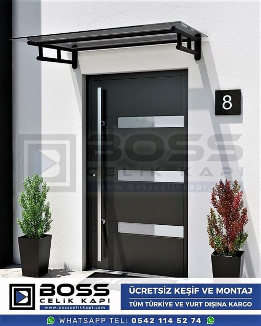 Kompozit Villa Kapısı Modelleri Dış Etkenlere Dayanıklı Çelik Kapı Villa Kapıları Boss Çelik Kapı 17