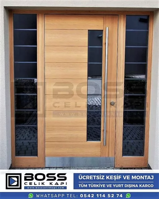 Kompozit Villa Kapısı Modelleri Dış Etkenlere Dayanıklı Çelik Kapı Villa Kapıları Boss Çelik Kapı 2