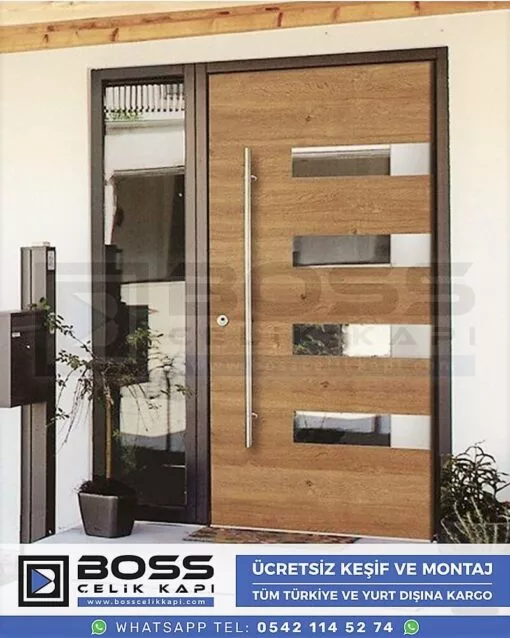 Kompozit Villa Kapısı Modelleri Dış Etkenlere Dayanıklı Çelik Kapı Villa Kapıları Boss Çelik Kapı 23