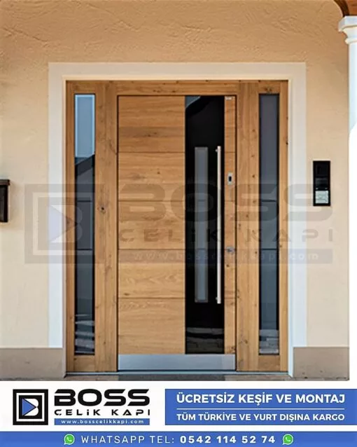Kompozit Villa Kapısı Modelleri Dış Etkenlere Dayanıklı Çelik Kapı Villa Kapıları Boss Çelik Kapı 3