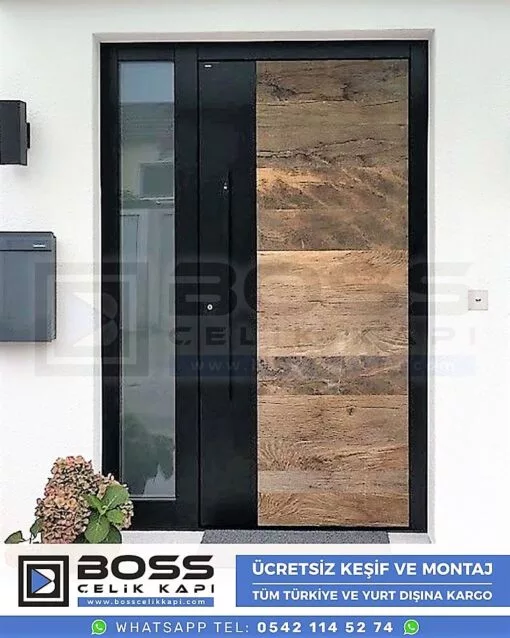 Kompozit Villa Kapısı Modelleri Dış Etkenlere Dayanıklı Çelik Kapı Villa Kapıları Boss Çelik Kapı 8
