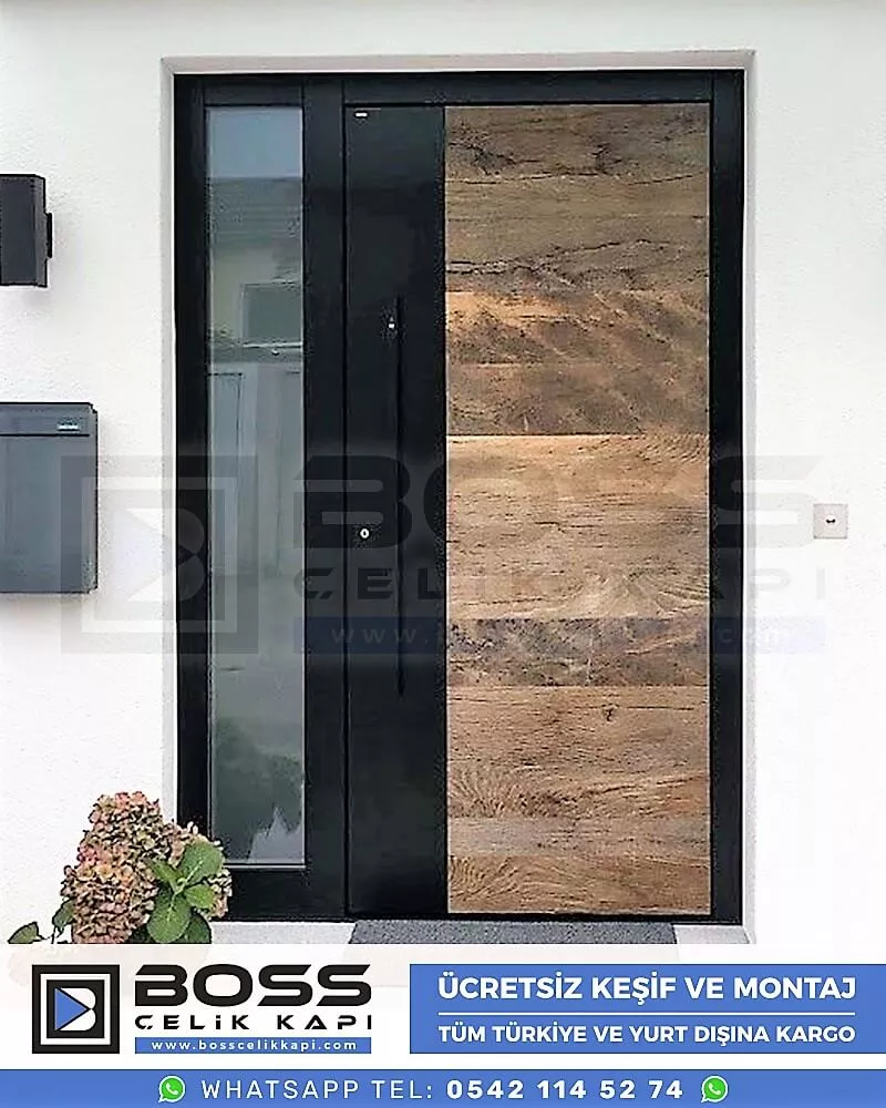 Kompozit Villa Kapısı Modelleri Dış Etkenlere Dayanıklı Çelik Kapı Villa Kapıları Boss Çelik Kapı 8