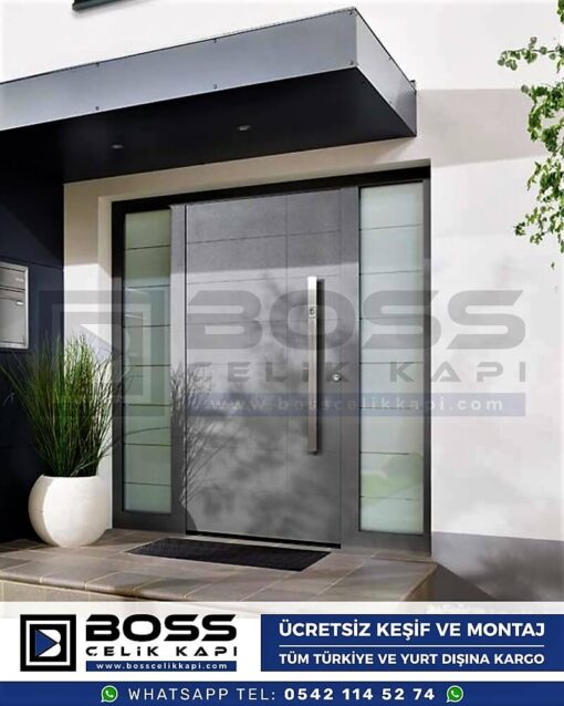 Kompozit Villa Kapısı Modelleri Dış Etkenlere Dayanıklı Çelik Kapı Villa Kapıları Boss Çelik Kapı 9