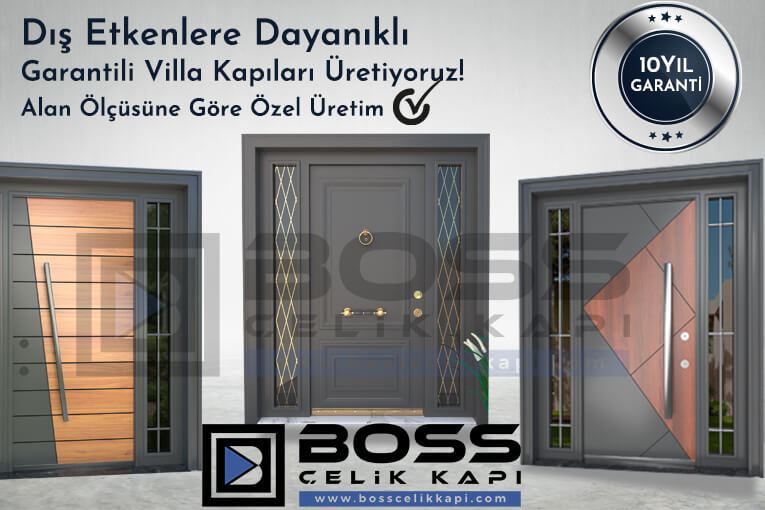 Boss Çelik Kapı Villa Giriş Kapısı Modelleri Villa Kapısı Fiyatları Kompozit Villa Kapısı Dış Etkenlere Dayanıklı Entrance Door Haüsturen Steeldoor