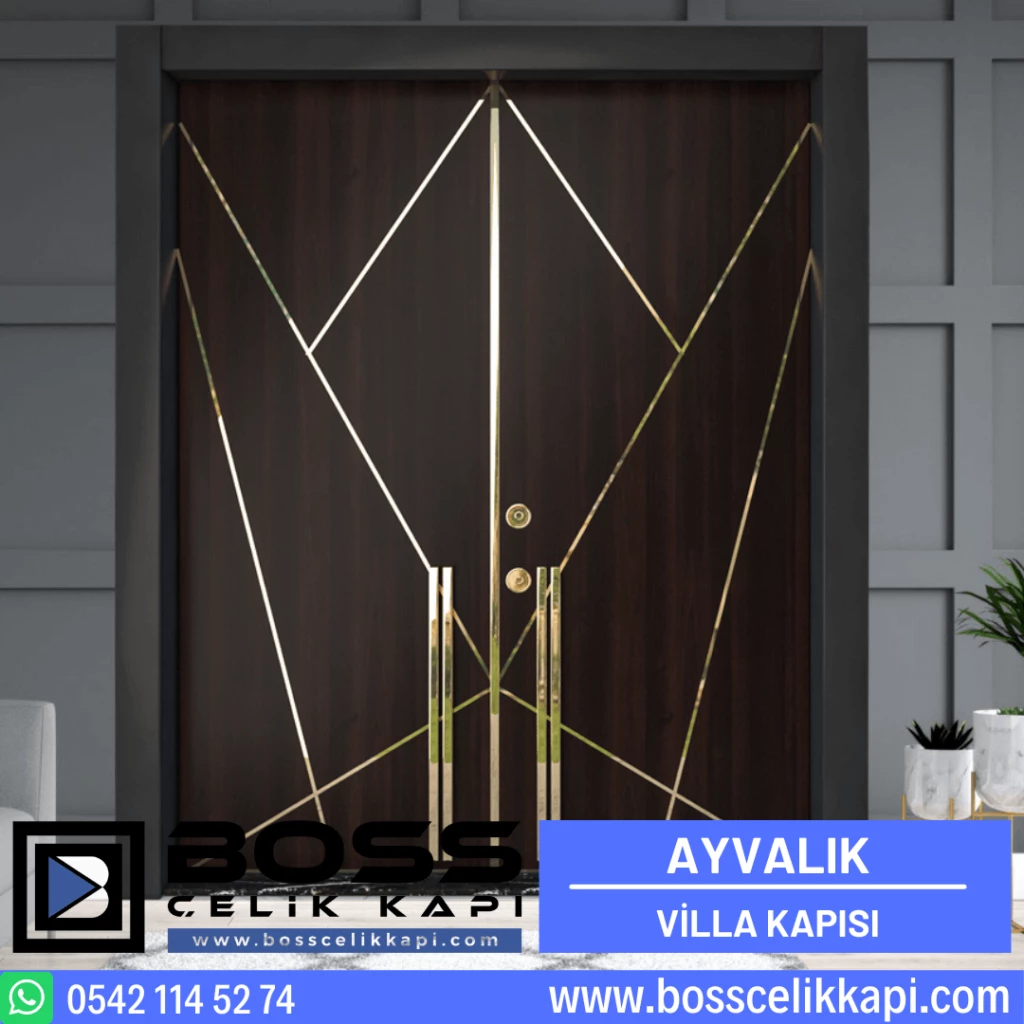 Ayvalık Villa Kapısı Modelleri Fiyatları Haustüren Entrance Doors Steel Doors Boss Çelik Kapı (1)