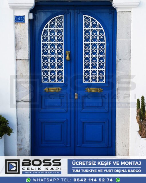 Bodrum Villa Kapısı Mavi Villa Kapısı Modelleri Bodrum Villa Kapıları Indirimli Villa Kapısı Modelleri Çelik Kapıcı Bodrum