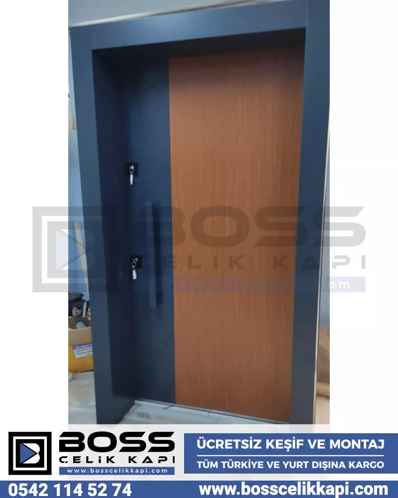 Çift Renkli Ahşap Kaplama Çelik Kapı Modelleri Çelik Kapı Fiyatları İstanbul