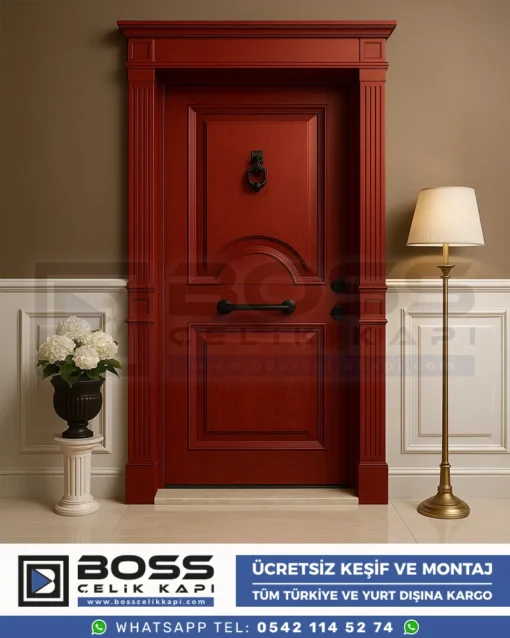 Selene-Kirmizi-Klasik-Celik-Kapi