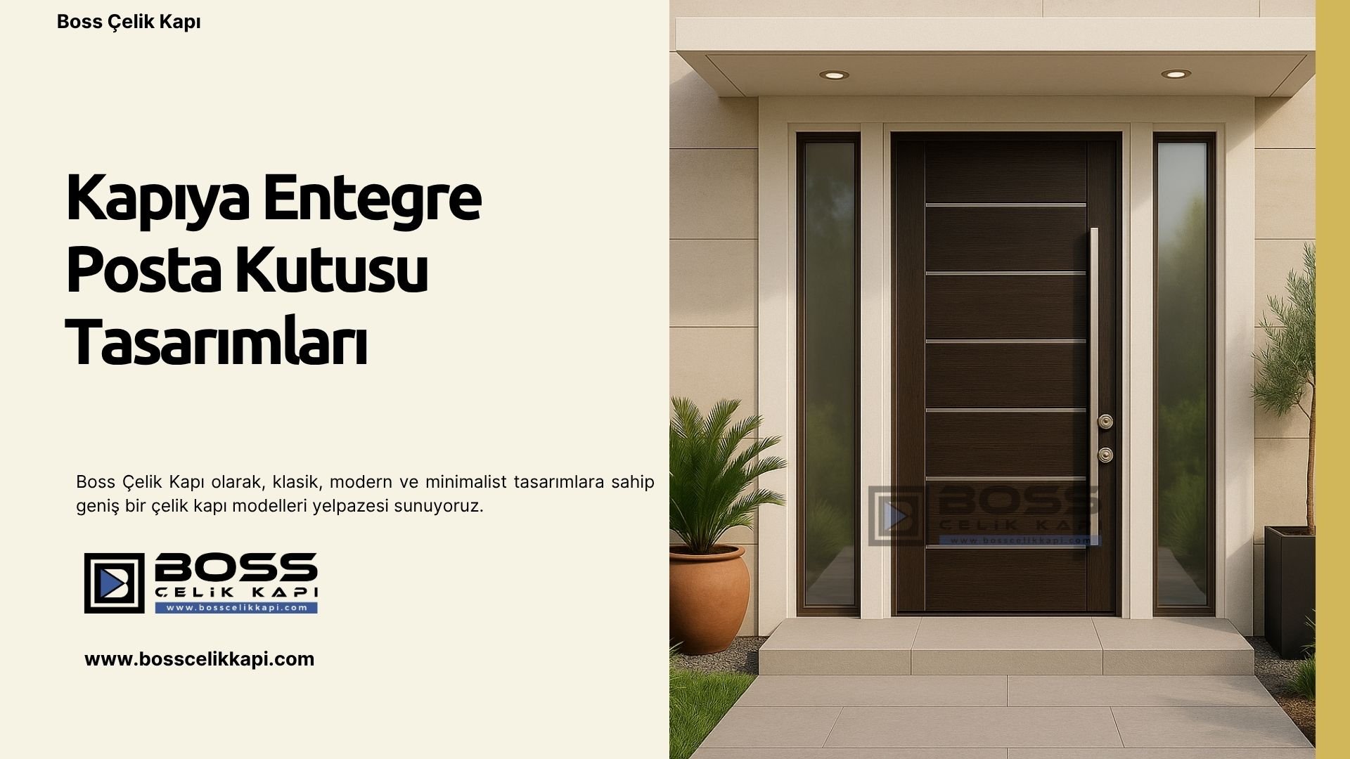 Kapıya Entegre Posta Kutusu Tasarımları 2 Boss Çelik Kapı 2025 Modelleri (1)