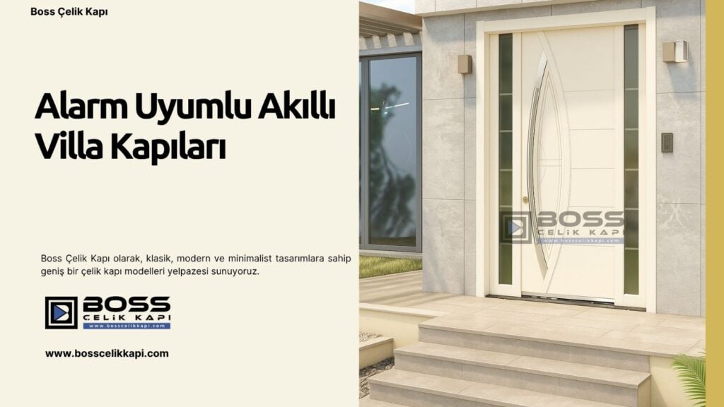 Alarm Uyumlu Akıllı Villa Kapıları 19 Boss Çelik Kapı