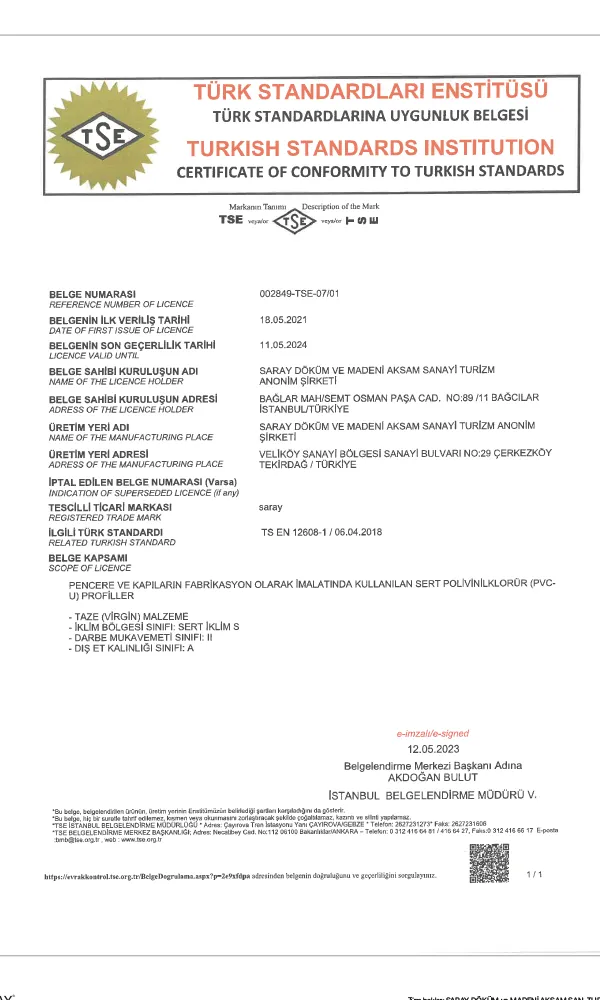 Sertifikalarımız 5 Kompozit Villa Kapisi Tse Sertifikasi
