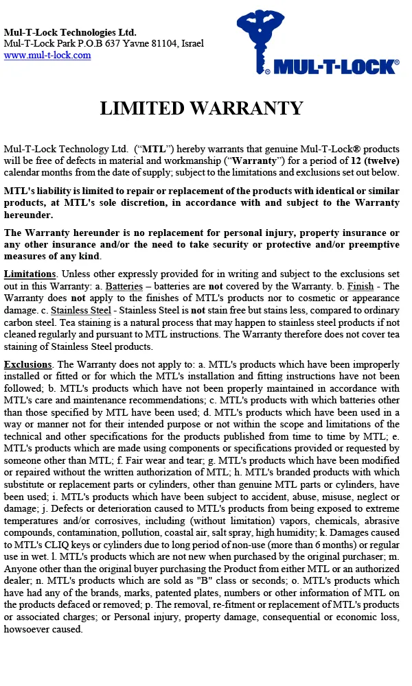 Sertifikalarımız 4 Mult Lock Kilit Sertifikasi