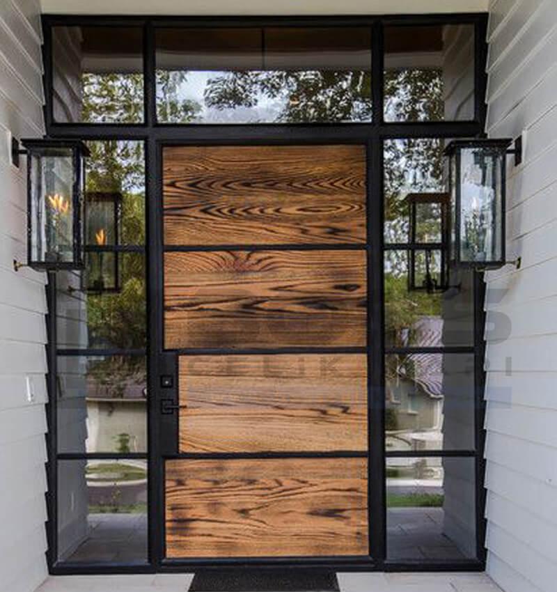 Ahşap Kaplama Çelik Villa Kapısı Modelleri 237