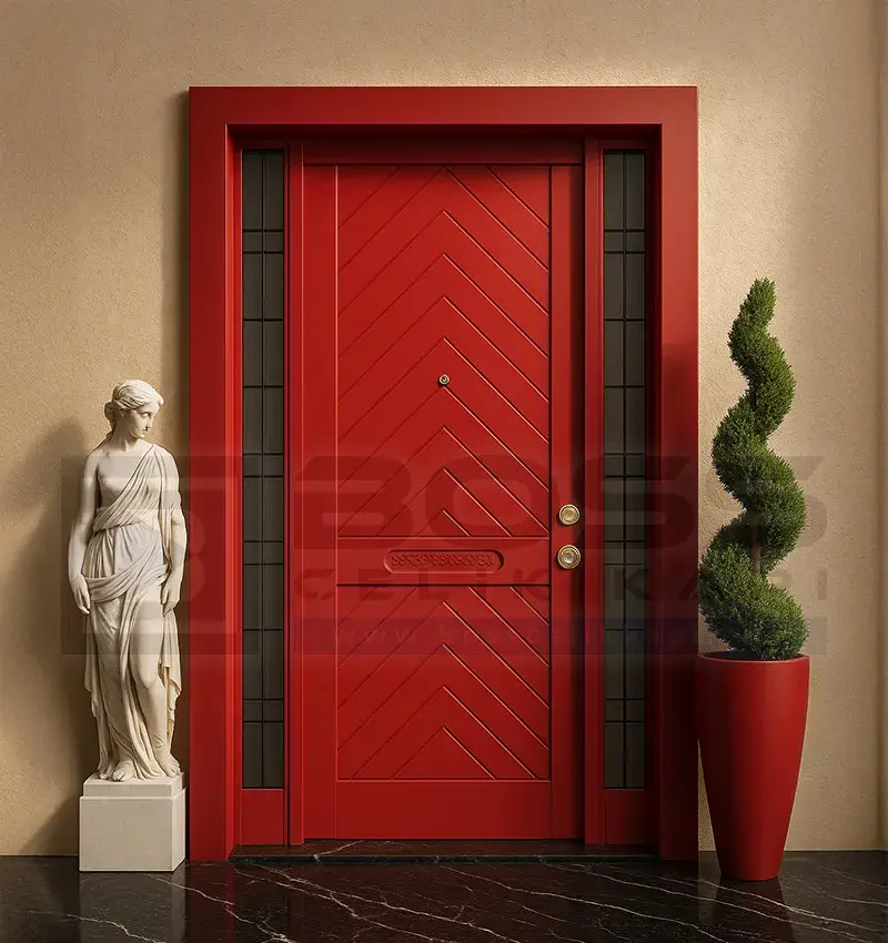 Kırmızı Kompakt Villa Kapısı Alessia