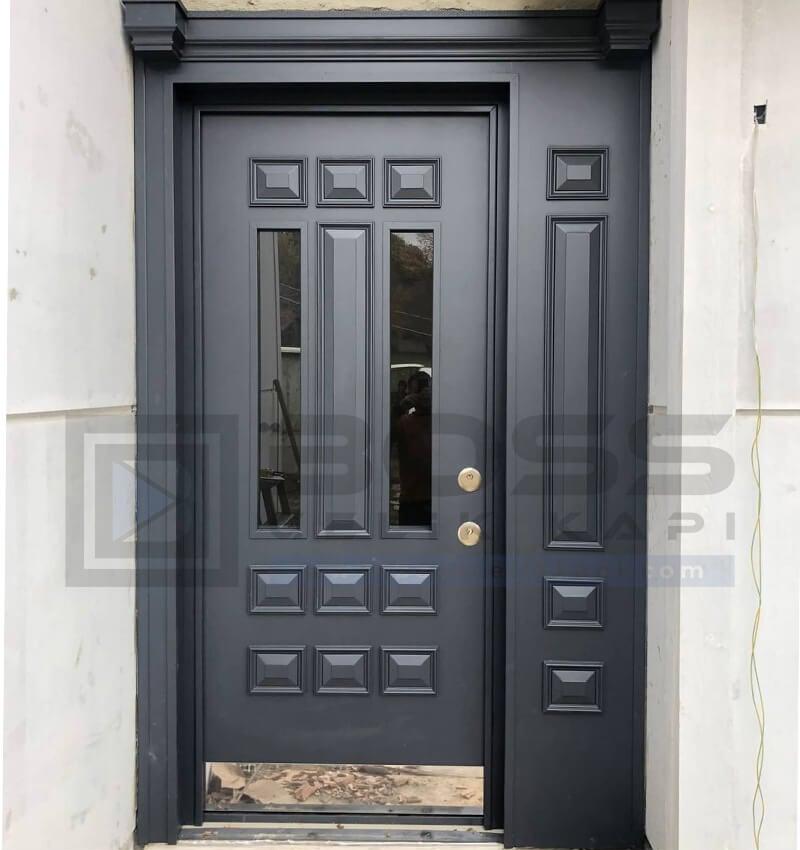 Antrasit Gri 7016 Ahşap Kaplama Çelik Villa Kapısı Modelleri 240