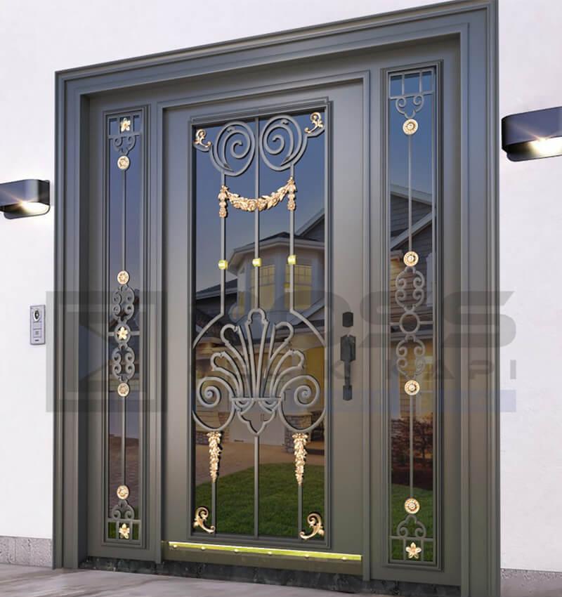 Ferforjeli Camlı Villa Kapısı Modelleri 244