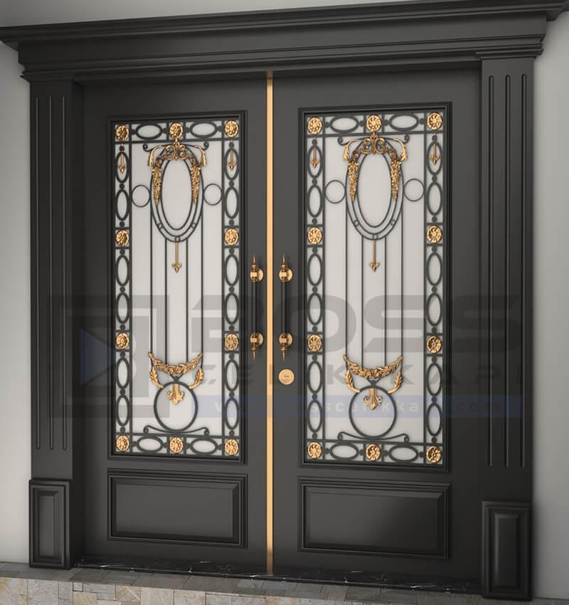 Altın Ferforje Detaylı Villa Kapısı Modelleri 247