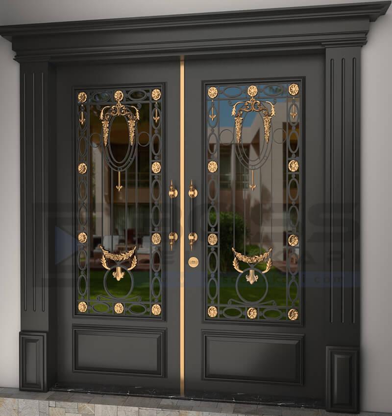 Altın Ferforje Detaylı Villa Kapısı Modelleri 248