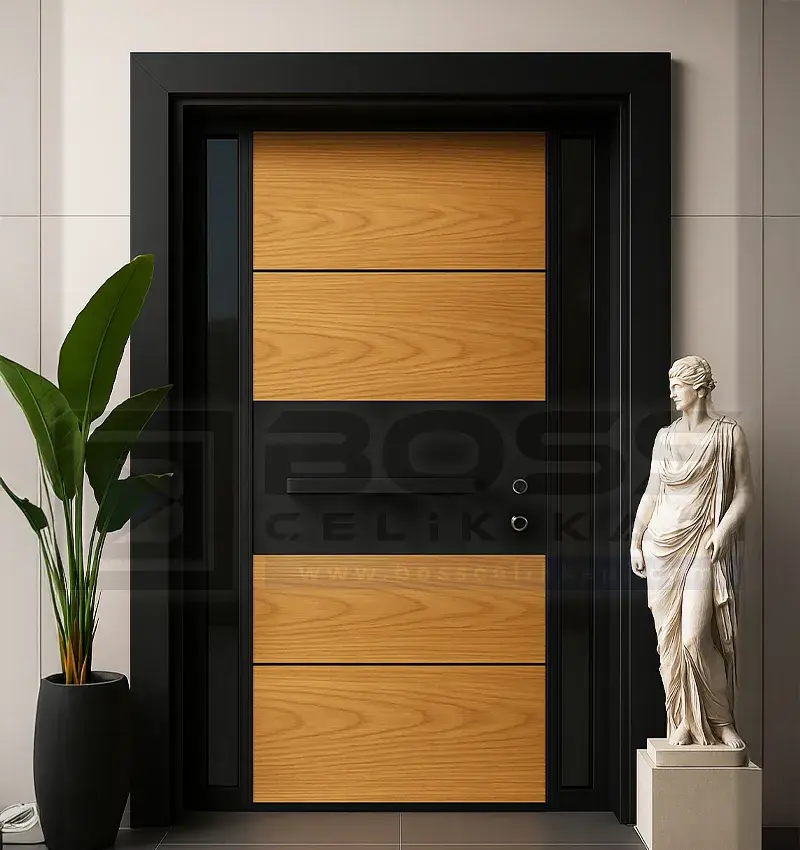 Meşe Siyah Villa Kapısı Lamine