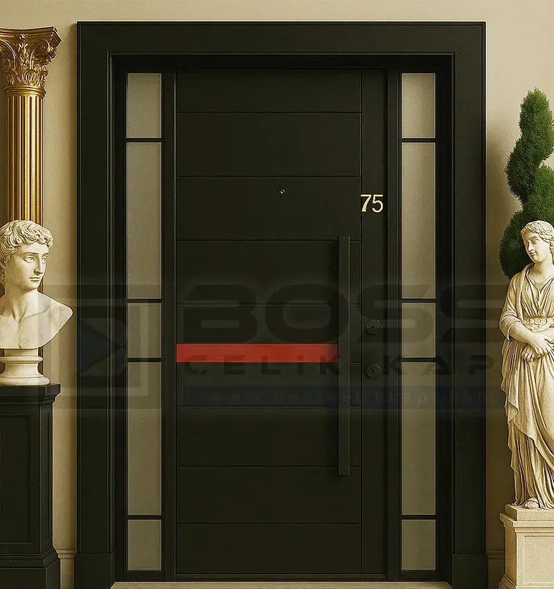 Kırmızı Siyah Villa Kapısı Mckenzi