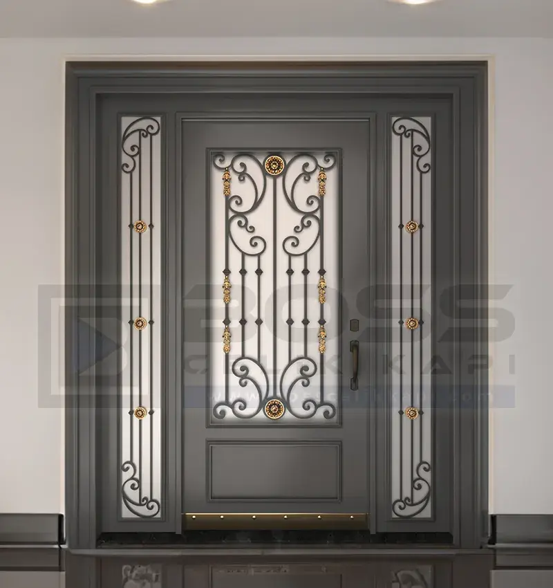 Antrasit Ferforjeli Villa Kapısı Modelleri 2024 Fiyatları