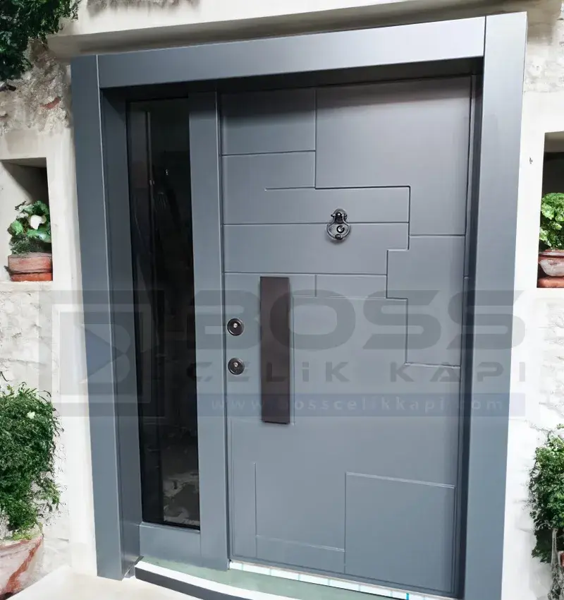 Geometrik Antrasit Villa Kapısı Modelleri 2024 Fiyatları