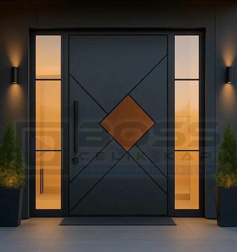 Villa Kapısı Dış Kapı Antrasit Oak Princeton