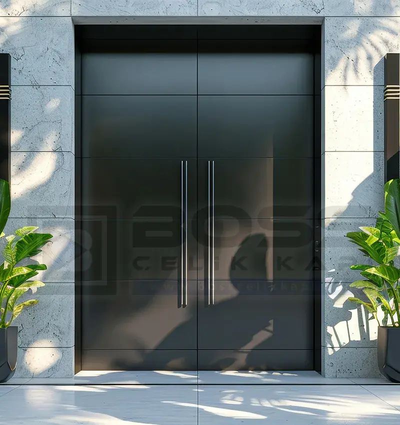 Antrasit Kompozit Villa Dış Kapı Modelleri Lock