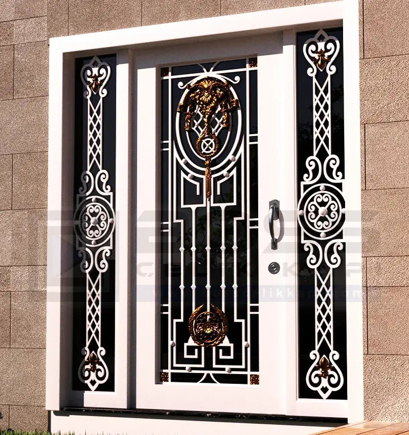 Beyaz Ferforje Villa Kapısı Globax