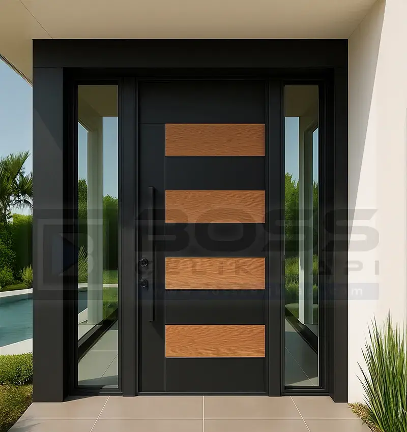 Antrasit Meşe Villa Kapisi Cambridge