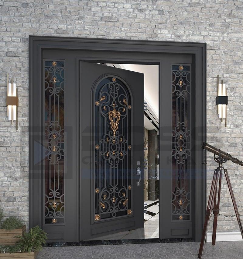 2024 Ferforje Villa Kapısı Antrasit Gold