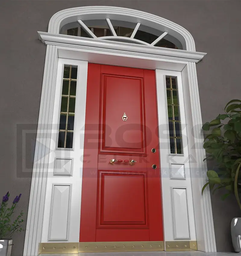Kırmızı Beyaz Villa Kapısı