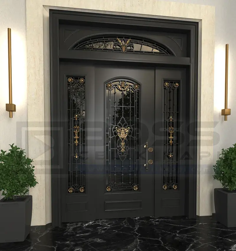 Klasik Ferforje Villa Kapısı Kara