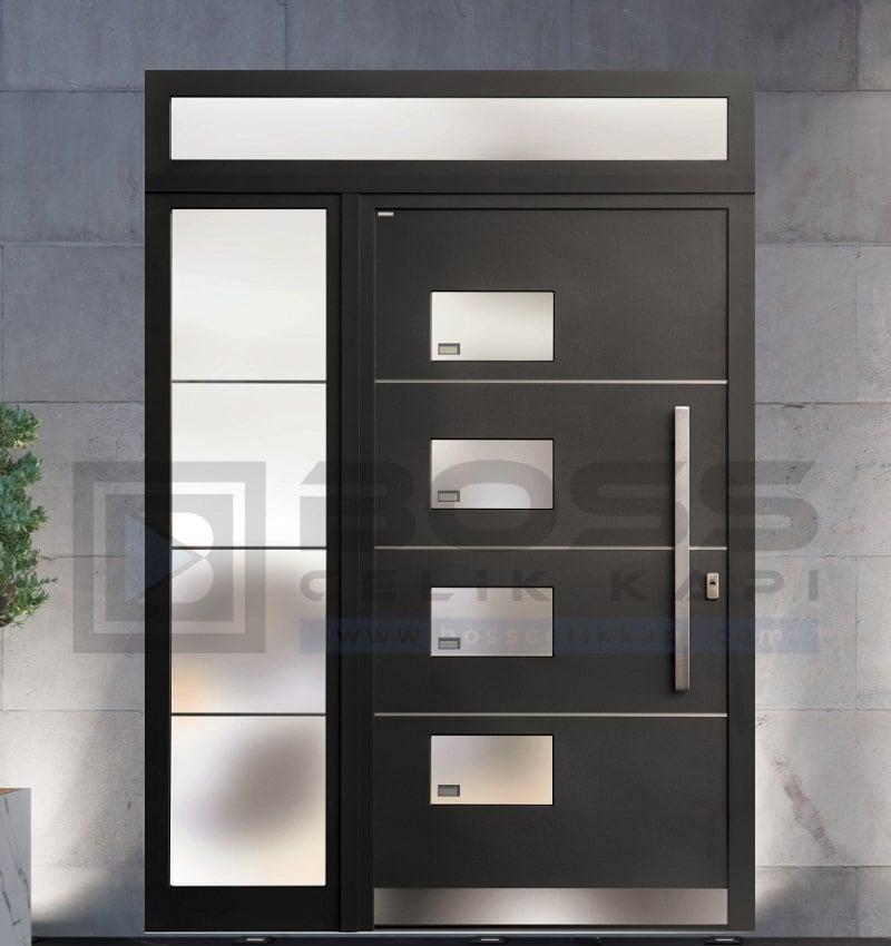 Kompozit Villa Kapısı Kutu Camlı