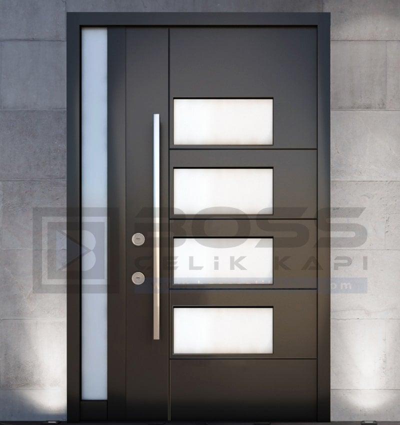 Kompozit Villa Kapısı Beyaz Camlı