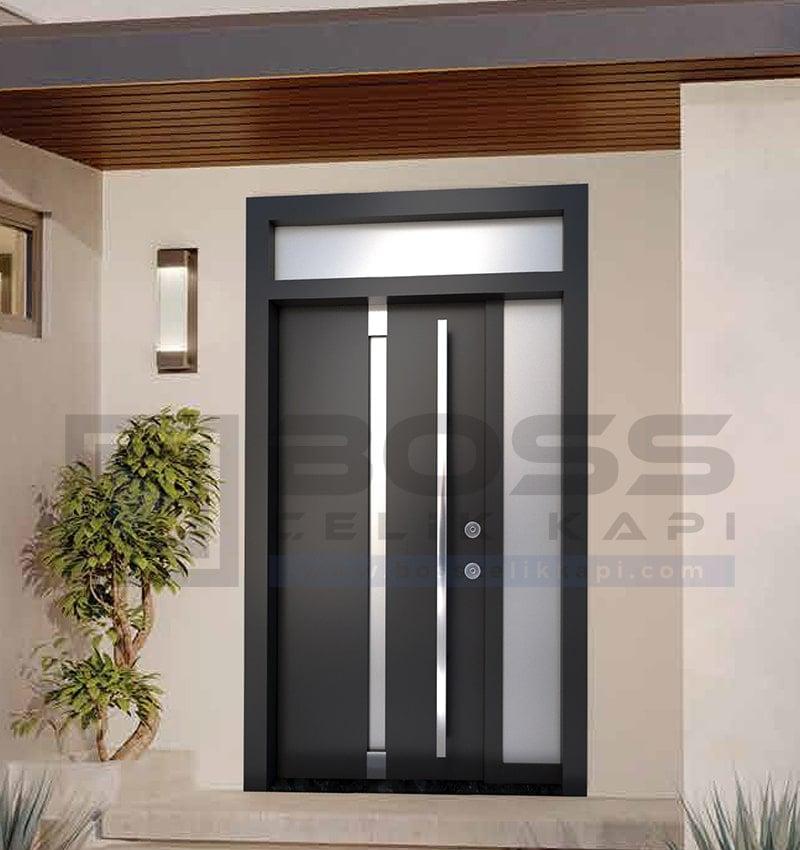 Antrasit Camlı Kompozit Villa Kapısı