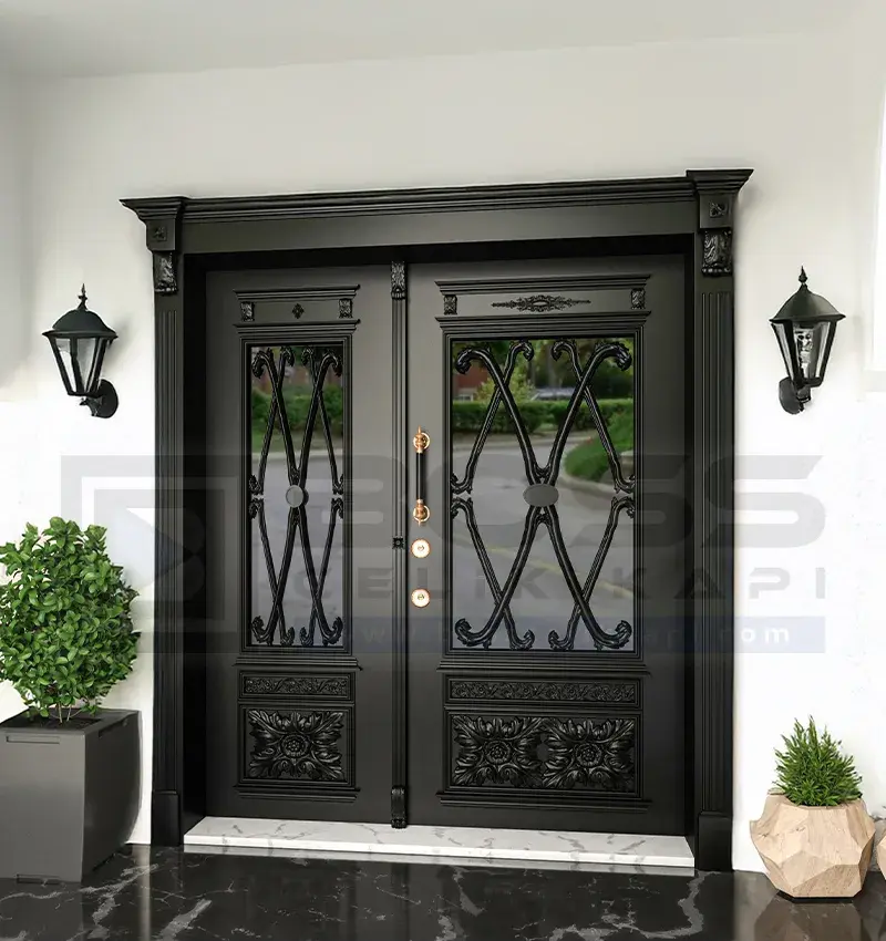 Siyah Dış Kapı Villa Kapısı Frankfurt