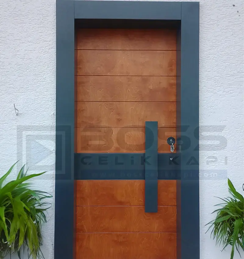 Antrasit Ahşap Çelik Kapı Nancy