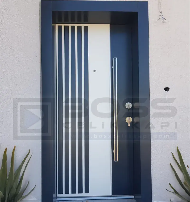 Antrasit Beyaz Lake Çelik Kapı