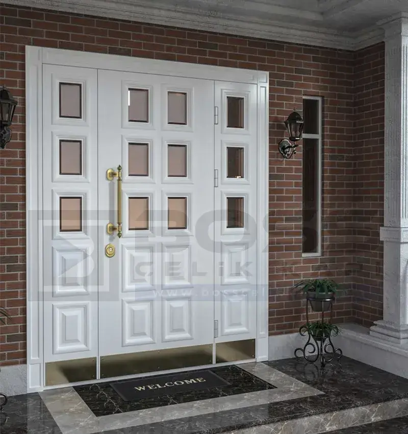 Beyaz Camlı Villa Kapısı Maxim