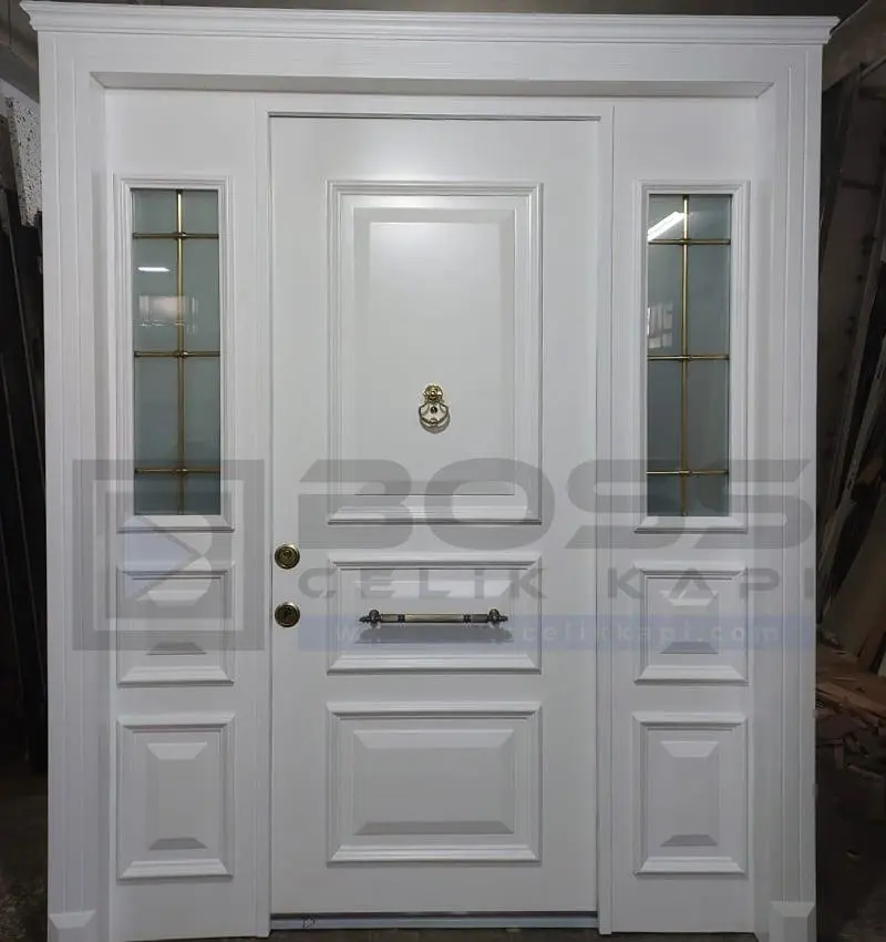 2024 Beyaz Villa Kapısı Çelik Kapı 350